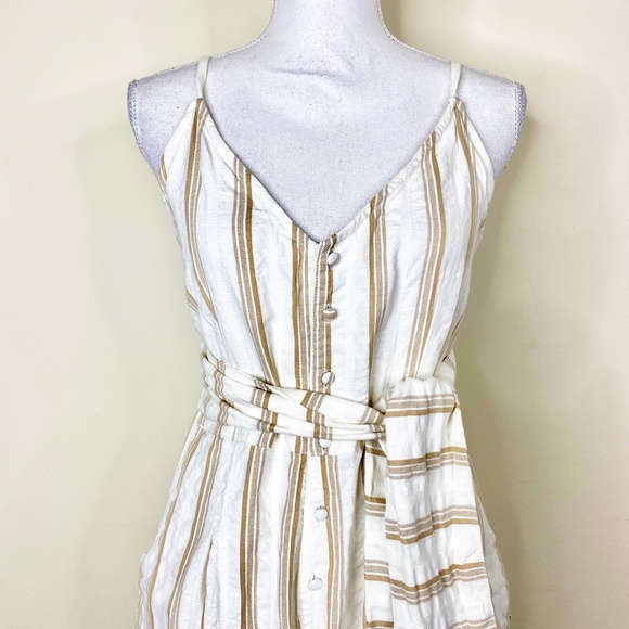 Roxy Wheel & Palms Wide Leg Jumpsuit Cream Stripe - Picture 7 of 14